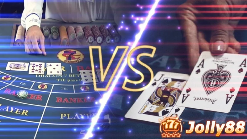 "Baccarat vs. Blackjack: The Epic Duel ที่โต๊ะเสมือนจริงของ Jolly88"